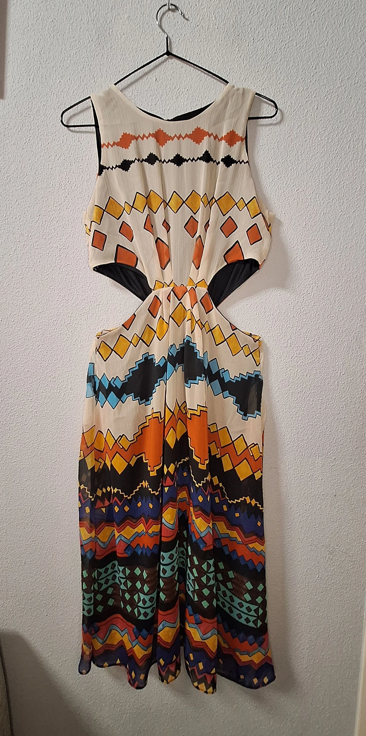 Vestido Zara Trafaluc M estampado étnico con aberturas laterales